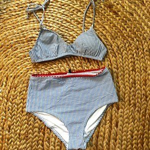 J. Crew Seersucker Swimsuit